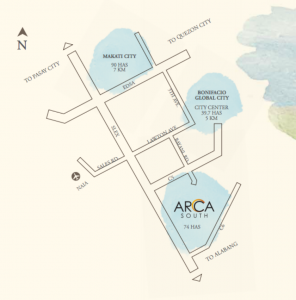 Arbor Lanes Arca South Vicinity Map