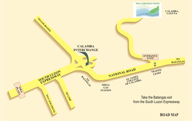 Live Here - Ayala Greenfield Estates Location Map