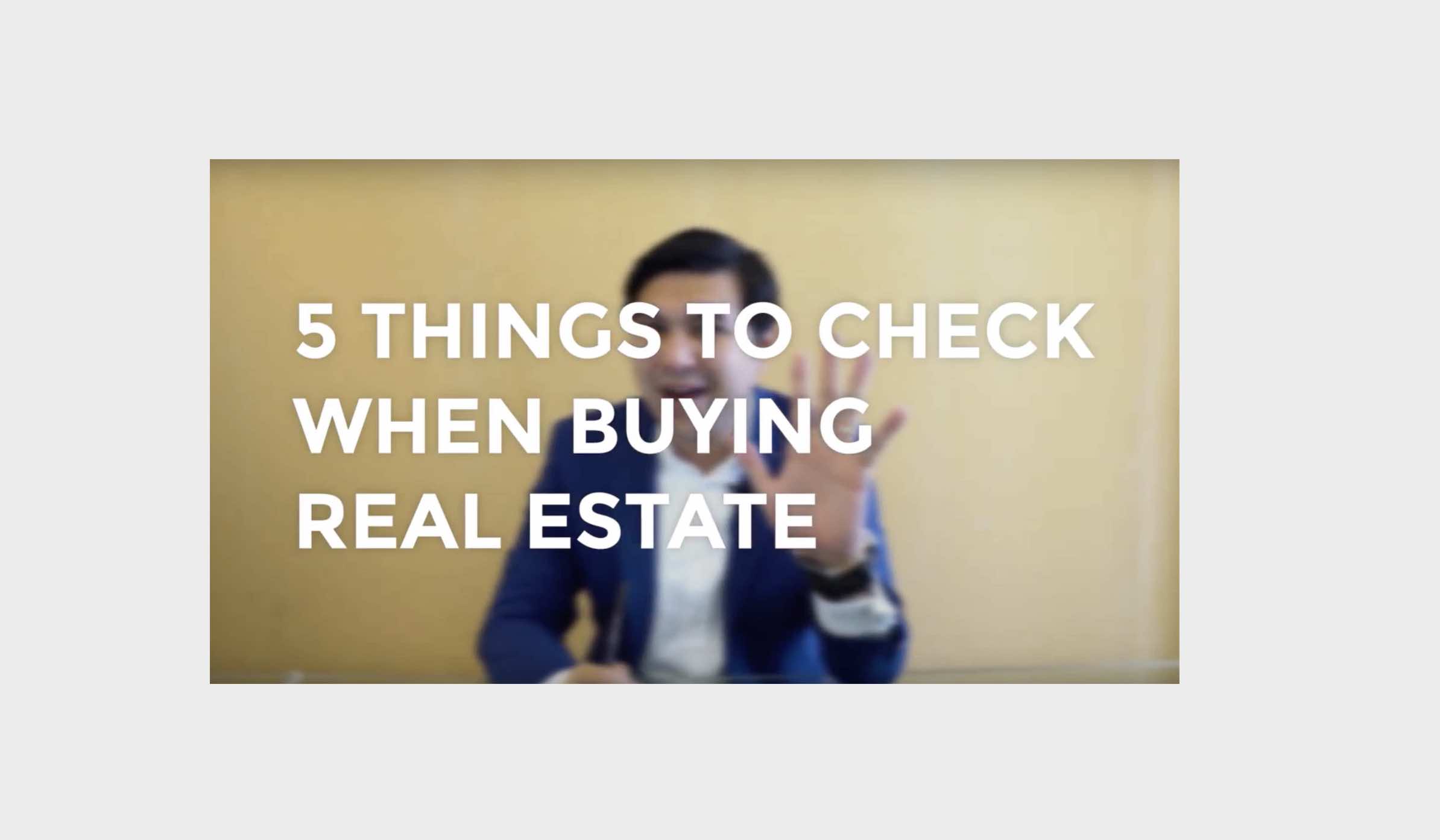 5 Things to Check When Buying Real Estate